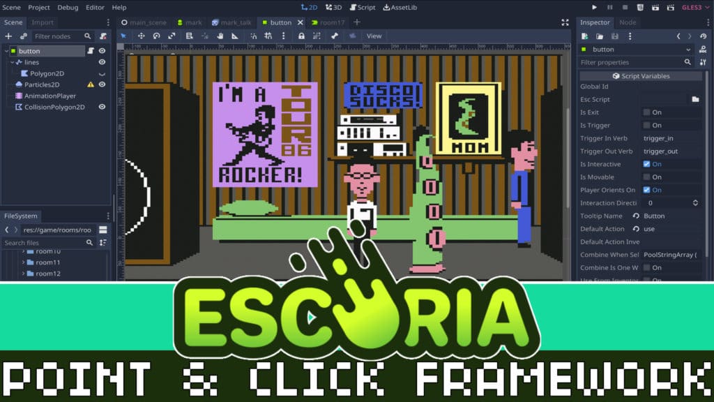 Escoria Point & Click Adventure Game Framework for the Godot Game Engine review