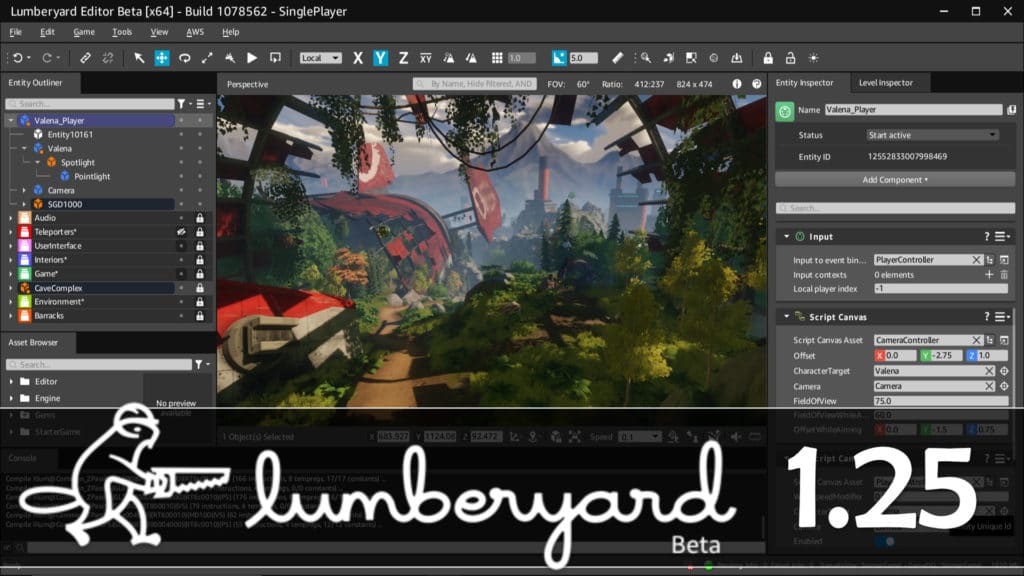 Lumberyard 1.25 Game Engine Released