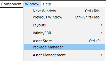Package Manager Window
